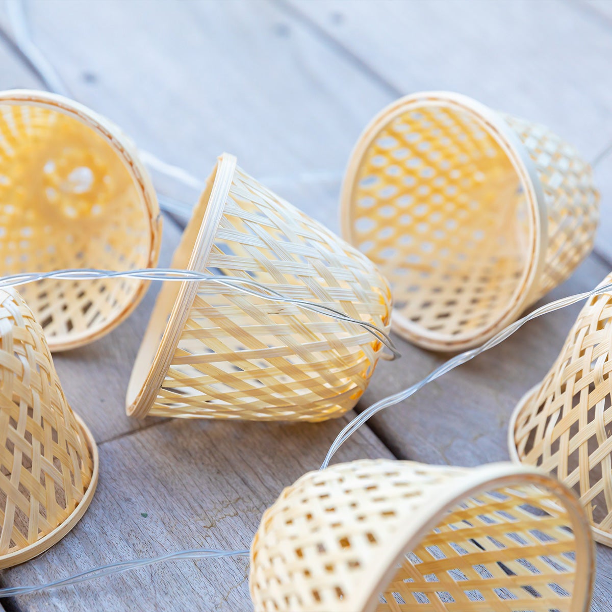 Chill Hybrid Bamboo Solar String Lights, 10 lâmpadas, 3,8 m - 9