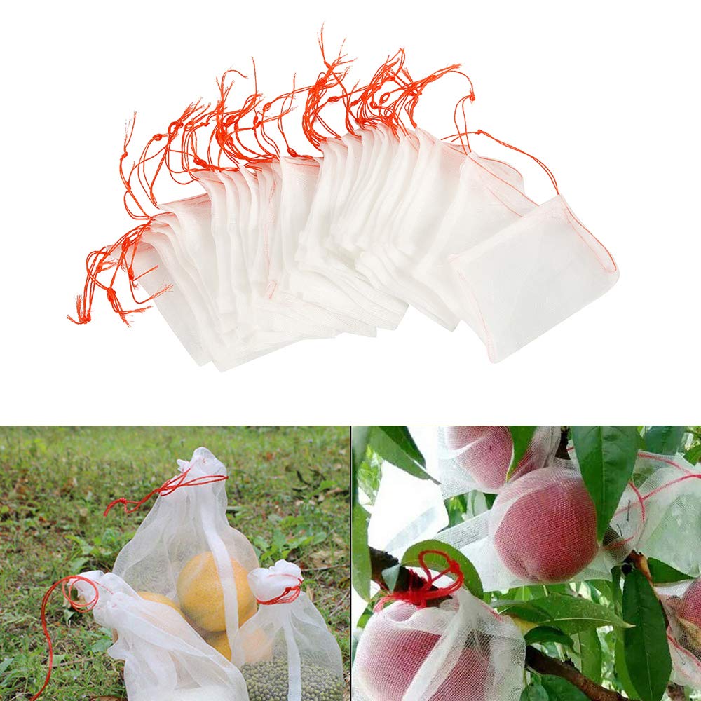 Zestaw sztuk worków siatkowych przeciwko owadom nylonowa siatka ochronna do ogrodu wielokrotnego użytku torby do ochrony owoców i roślin woreczek szt