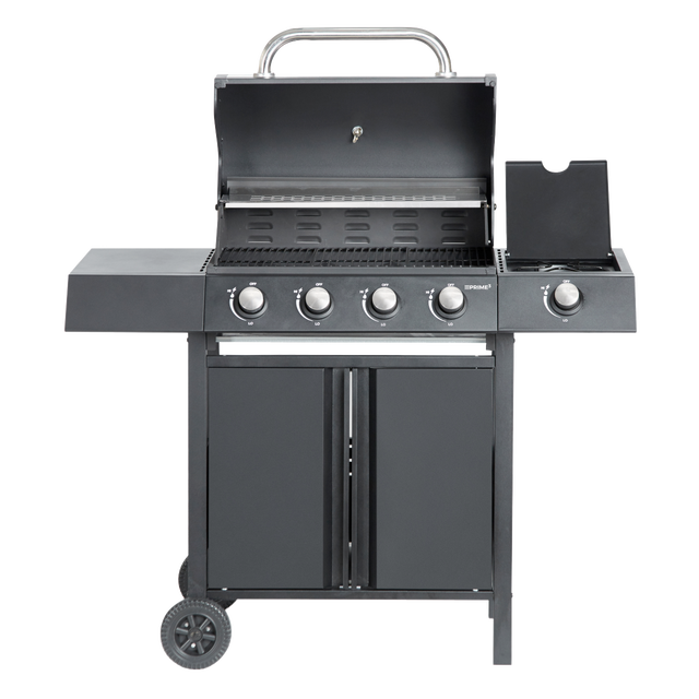 Grill Gazowy Ogrodowy Palniki 4+1 Żeliwny Ruszt 11,7 kW Stal Iskrownik PRIME3 GGG41 1szt.