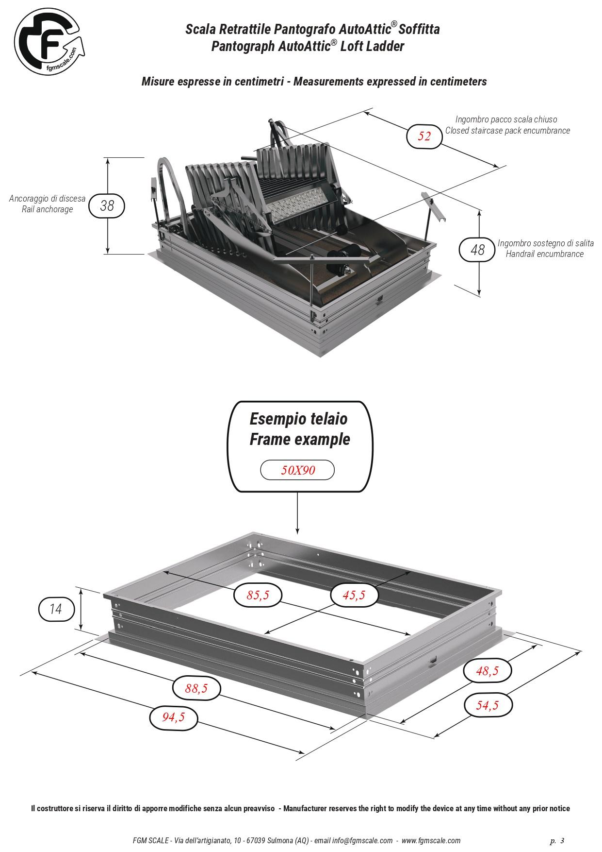 FGM SCALE - Échelle rétractable motorisée AutoAttic® Grenier | Étape côté 50 | Mesure 50x110 H=200-229 cm - 8