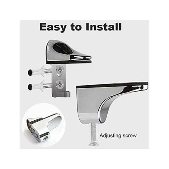 YMDZ 2 Pcs Staffa Per Mensola Regolabile Supporto Morsetti Vetro F - Foto 4