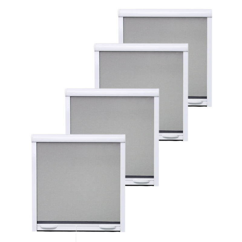 Paquete economico de 4 mosquiteras enrollables h145 cm x l 100 cm aluminio blanco