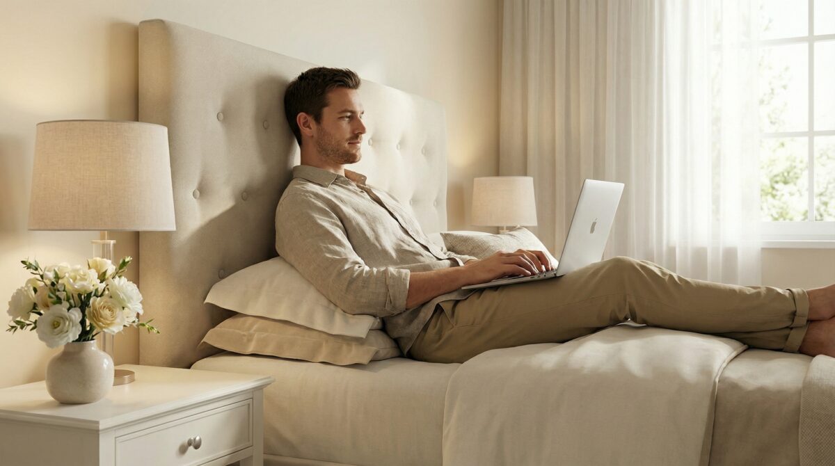 DecorQUALITY Cabecero de cama 135 PARIS Cabezal tapizado tejido antimanchas Beige 135x70 cm - 5