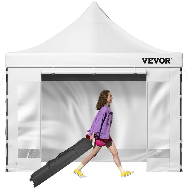 Tonnelle Imperméable VEVOR 3x3 m Étanche Tente Pop-up Jardin Pavillon avec Parois Latérales Terrasse Extérieure Abri Pliable pour Fête Activités