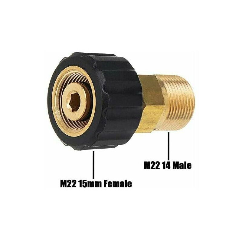 ZONADAH Robinet Nettoyeur Haute Pression M22x15mm Femelle - Adaptateur Pivotant 360° En Laiton 4500 PSI