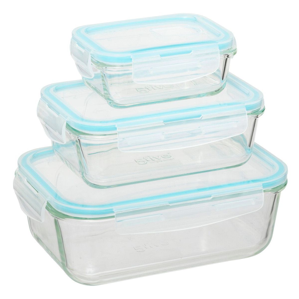 Zestaw 3 szklanych pojemników M