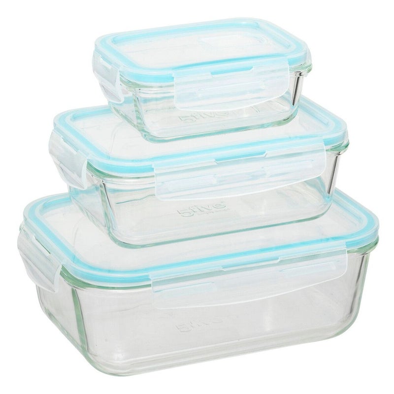 Zestaw 3 szklanych pojemników M