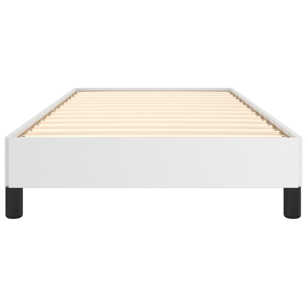 Cadre de lit sans matelas, blanc, en similicuir, pour la chambre, 100 × 200 cm - 5