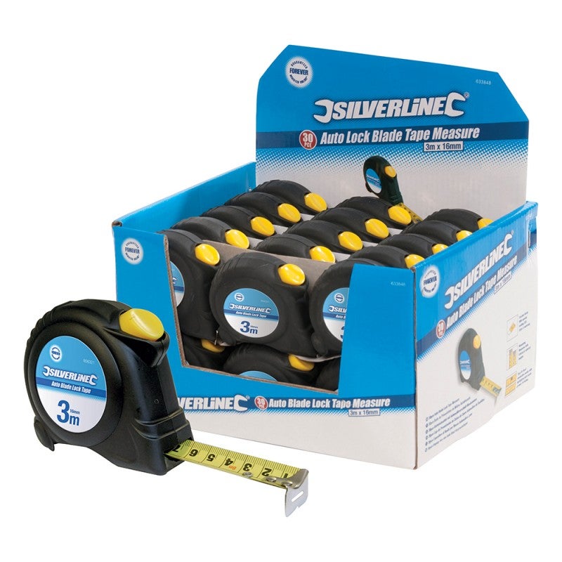 Silverline 633848 30 Metros De Medir Extensibles Con Bloqueo: Precisión Métrica E Imperial