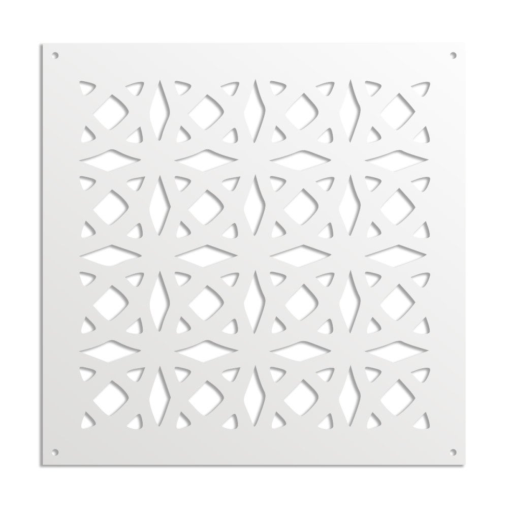 PLENITUDE - Panel perforowany PCV - Parasol przeciwsłoneczny - Rozmiar 98x98 cm - Grubość 1 cm - Kolor BIAŁY