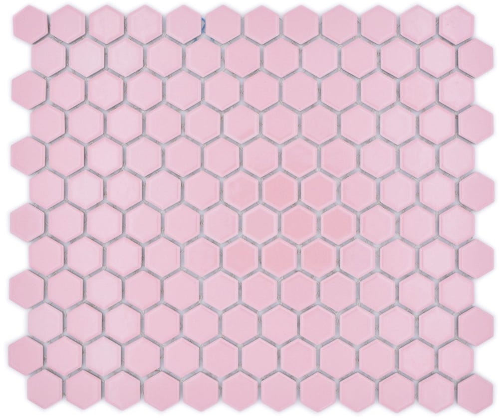 Mosaico Rosa Mosaico cerámico hexagonal rosa oscuro brillante 11H-1111 | Leroy Merlin