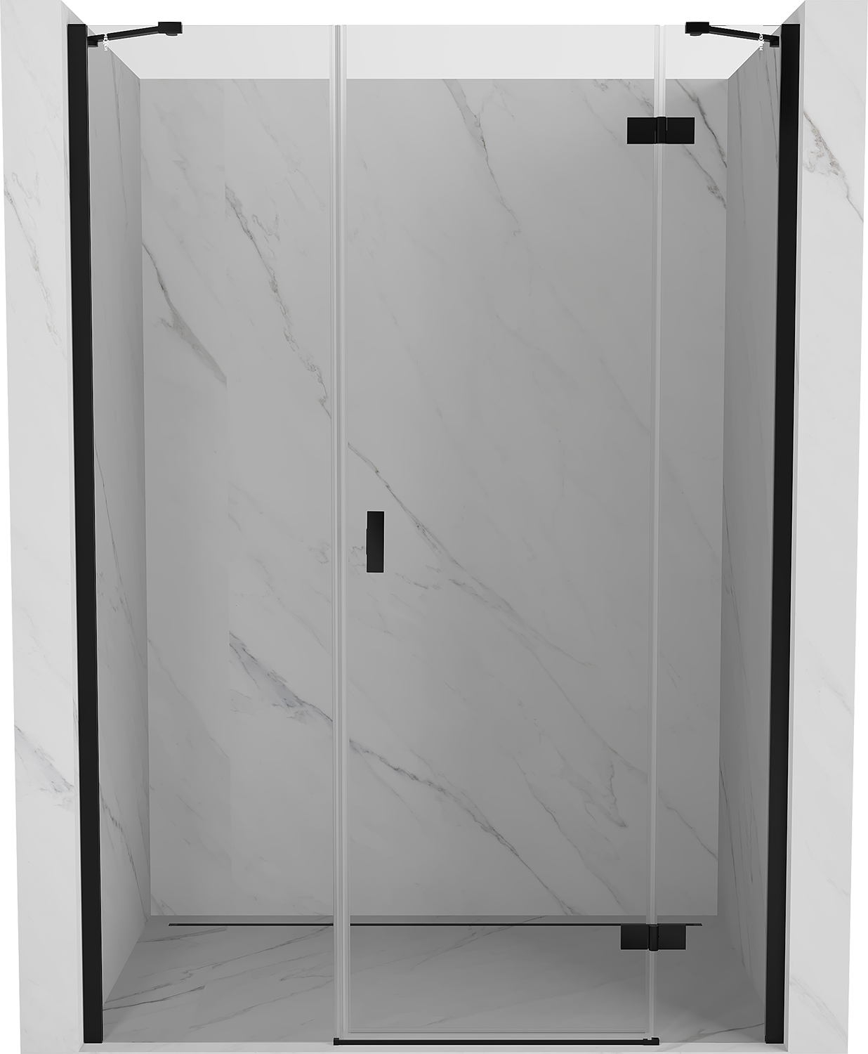Mexen Mist-H drzwi prysznicowe uchylne prawe 130 cm, transparent, czarne - 8A5-130-001-70-00-P