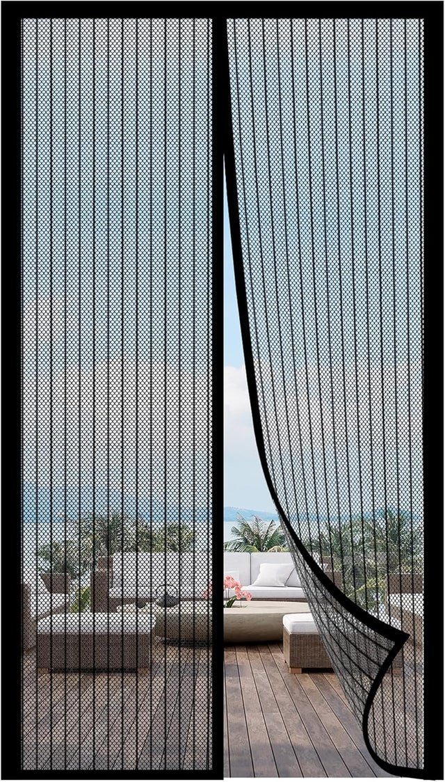 Tenda per porta con zanzariera magnetica, tenda anti-zanzare, 80x200CM , nero