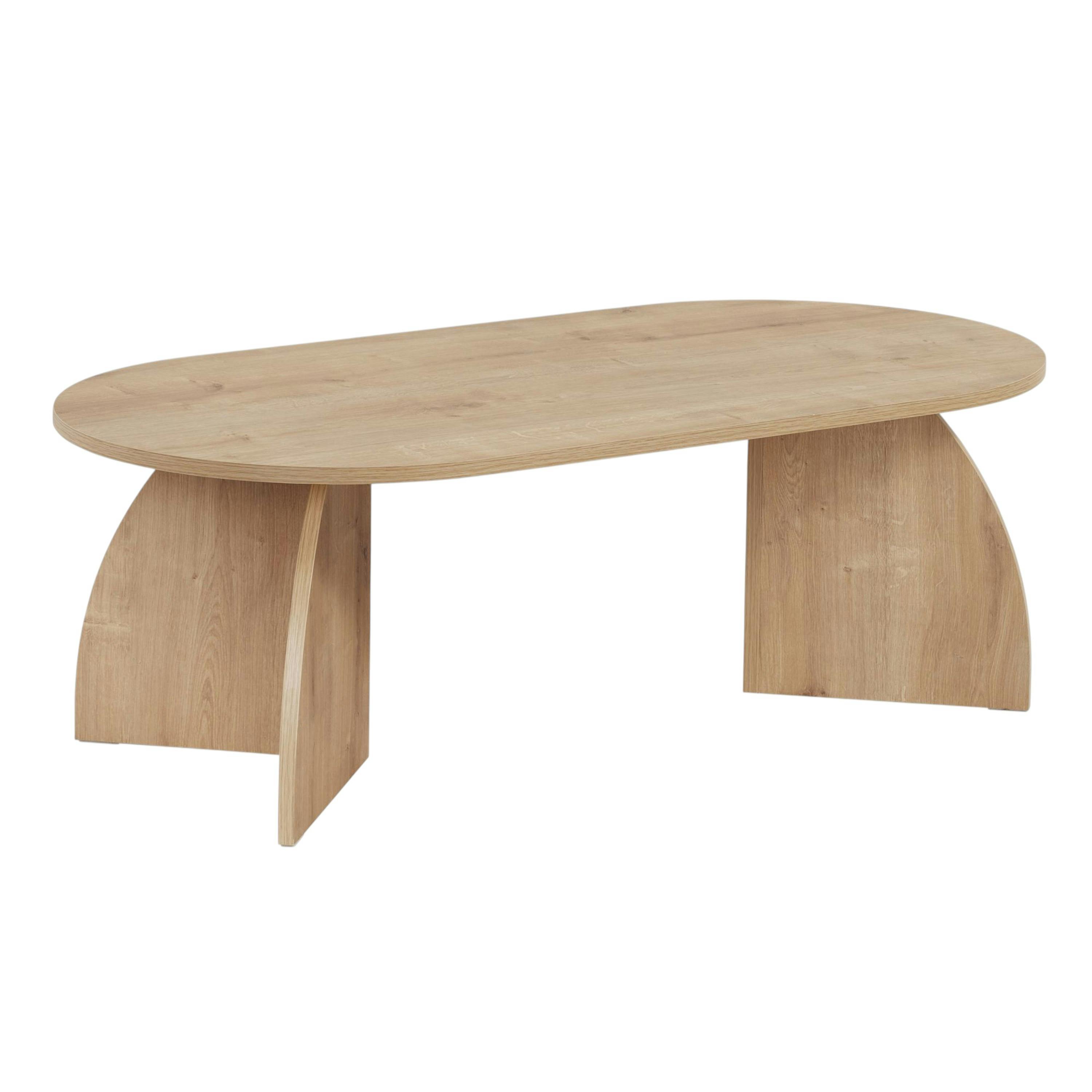 Table basse ovale effet bois de chêne, pieds courbes MARFA - 6