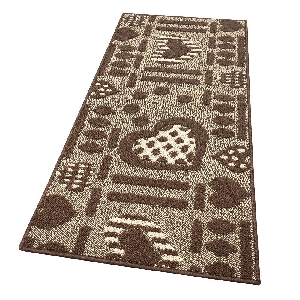 Dywan Kuchenny 50x110 cm Antypoślizgowa 100% Made in Italy Trójwymiarowa Kiery Brązowy