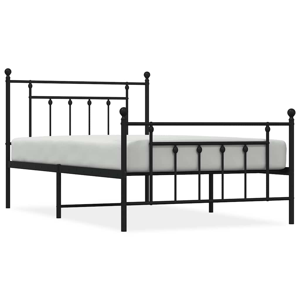 Łóżko Metalowe Czarne Rama Łóżka Ze Stelażem Do Pokoju Sypialni 100x200cm