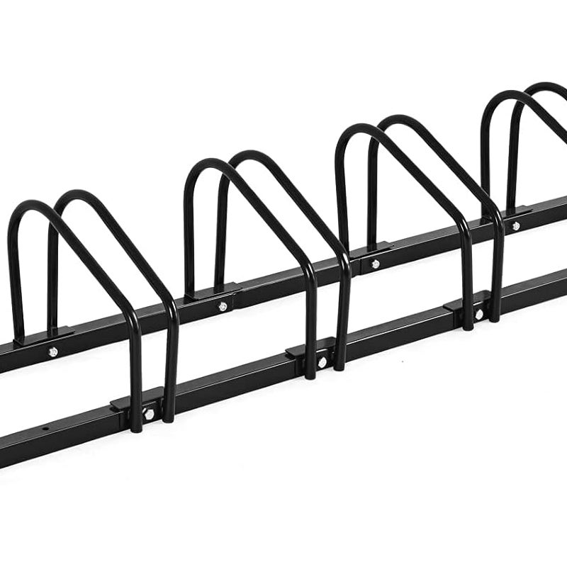 Stojak na rower, stojak podłogowy, stojak stojący z miejscem na rowery 4/5/6, stalowy stojak do garażu i ogrodu (na 6 rowerów, czarny)