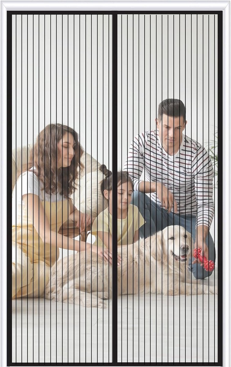 ZVD Cortină de Ușă, Plasă Magnetică Anti-țânțari, Plasă Groasă cu Magneți Puternici pentru Uși Glisante, Ușor de Instalat (97x210 cm)