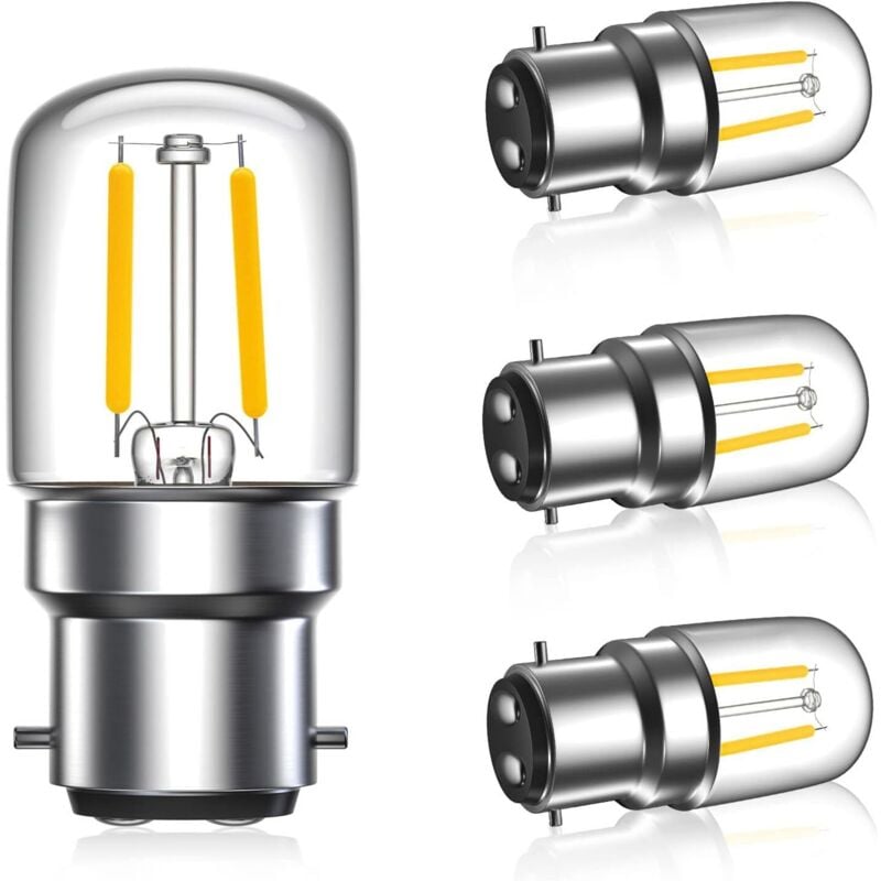 Żarówki LED 1W B22 Ciepła biel 2700K - Mini żarówki LED T28 z żarnikiem - 100LM B22 z trzonkiem bagnetowym