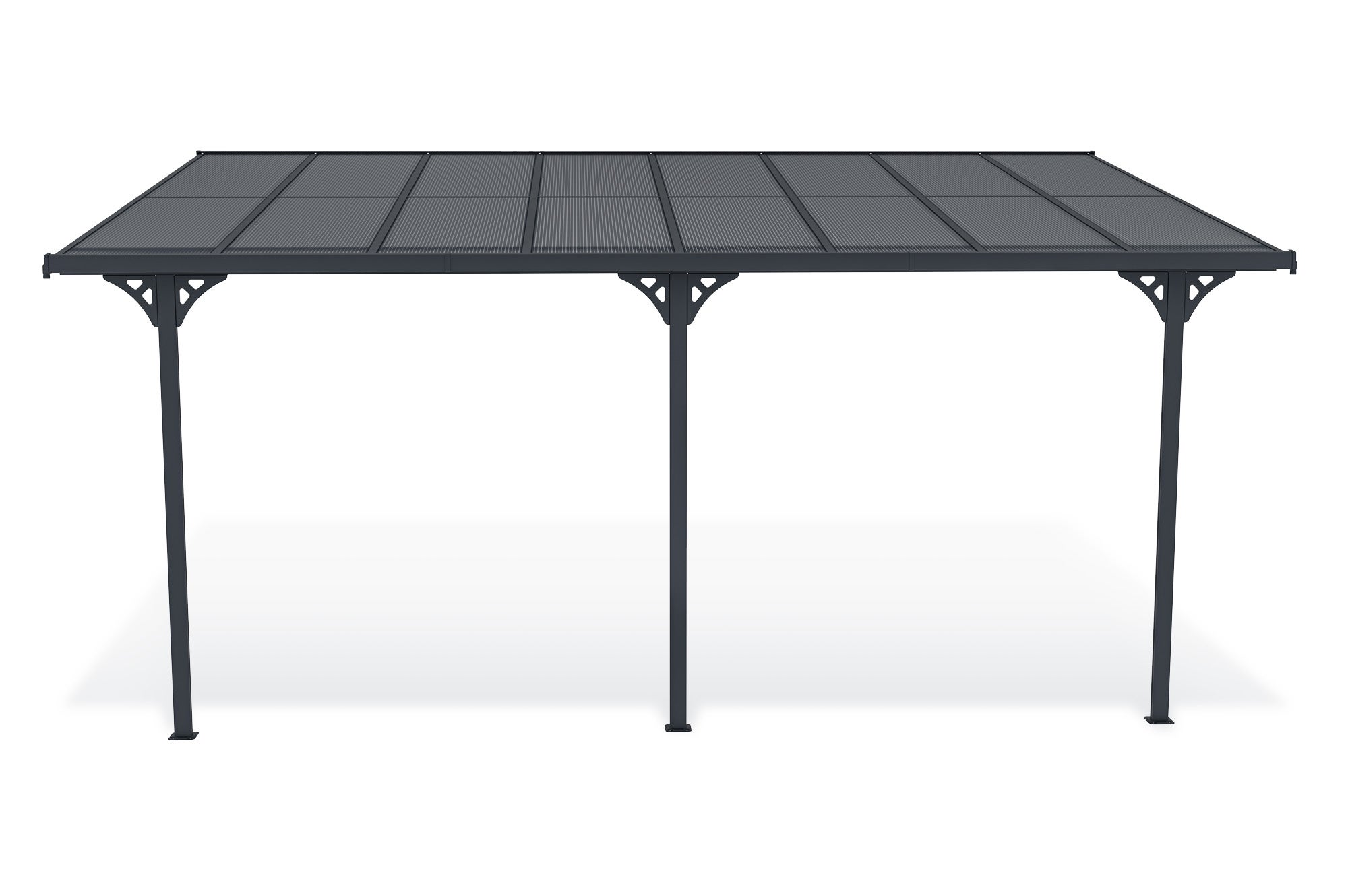 Pergola/Cochera adosada KLEO 5m x 3m aluminio Gris - 4