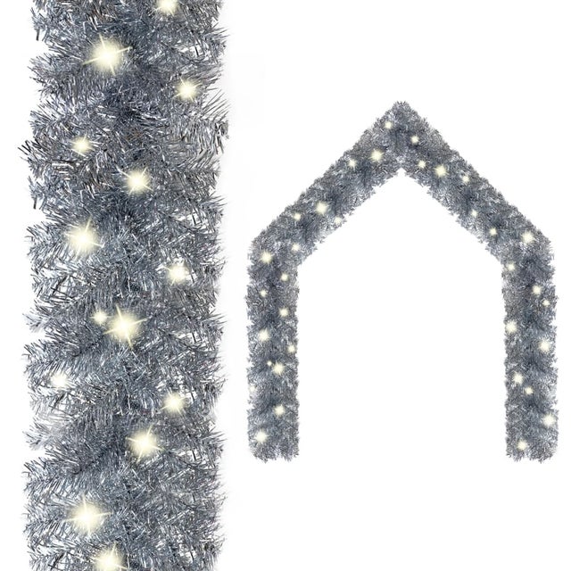 Guirlande de Noël avec lumières LED 10 m Argenté vidaXL