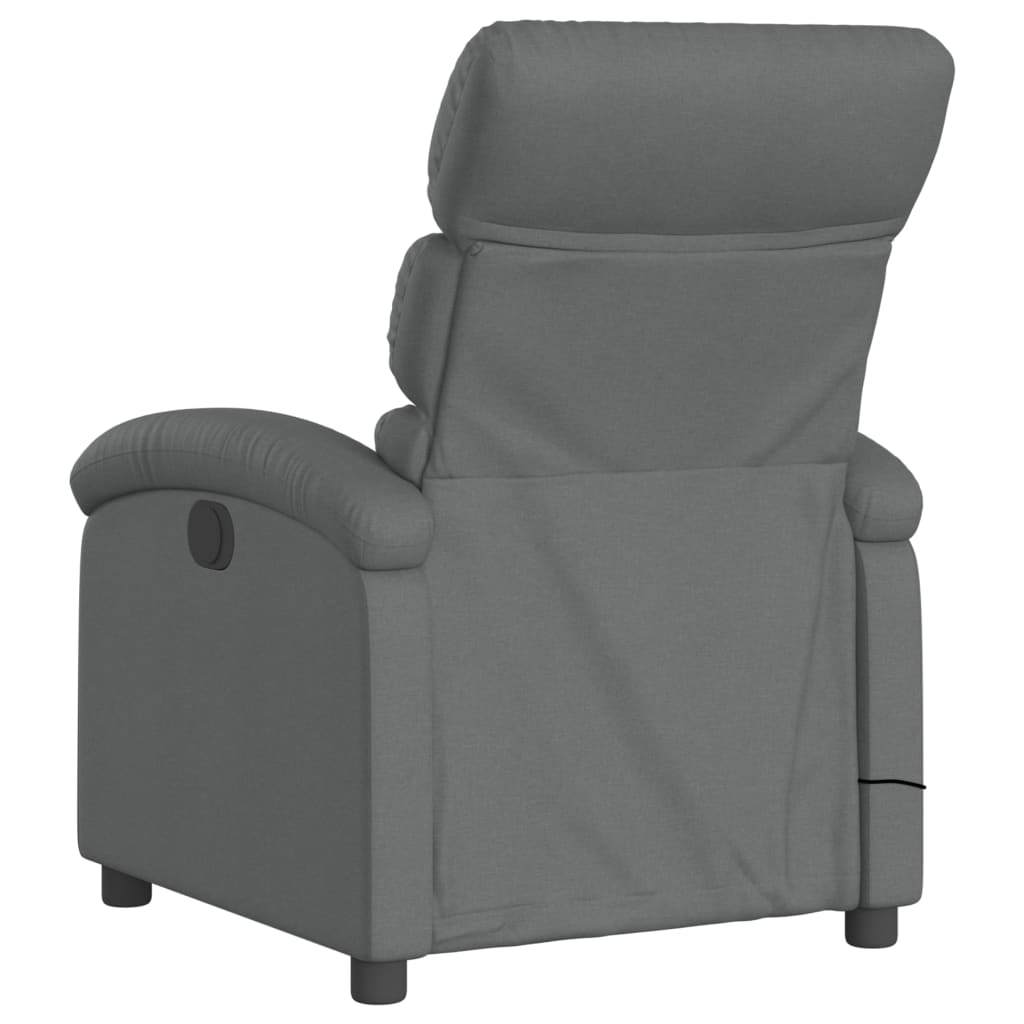 Fauteuil de Salon，Chaise，Fauteuil inclinable de massage gris foncé tissu - 6