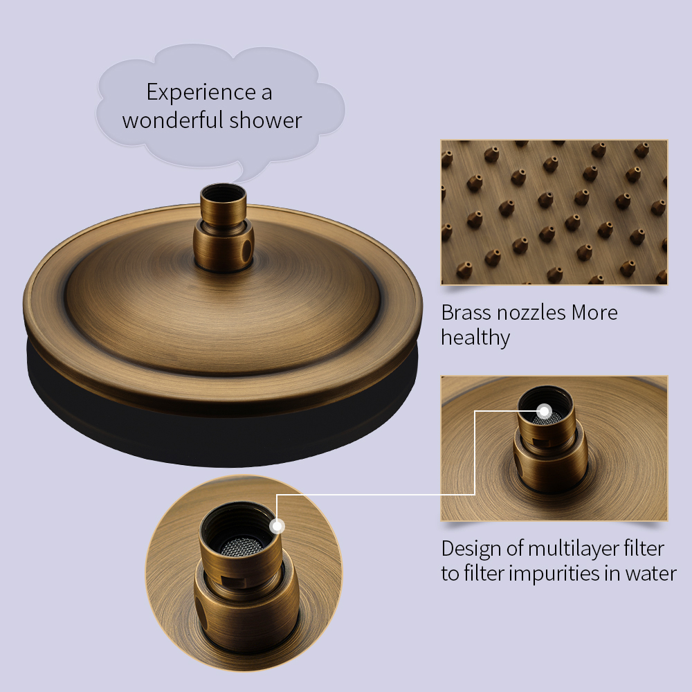 Ensemble de douche Auralum max, Colonne de douche mécanique ，Cuivré - EU Modèle - 5