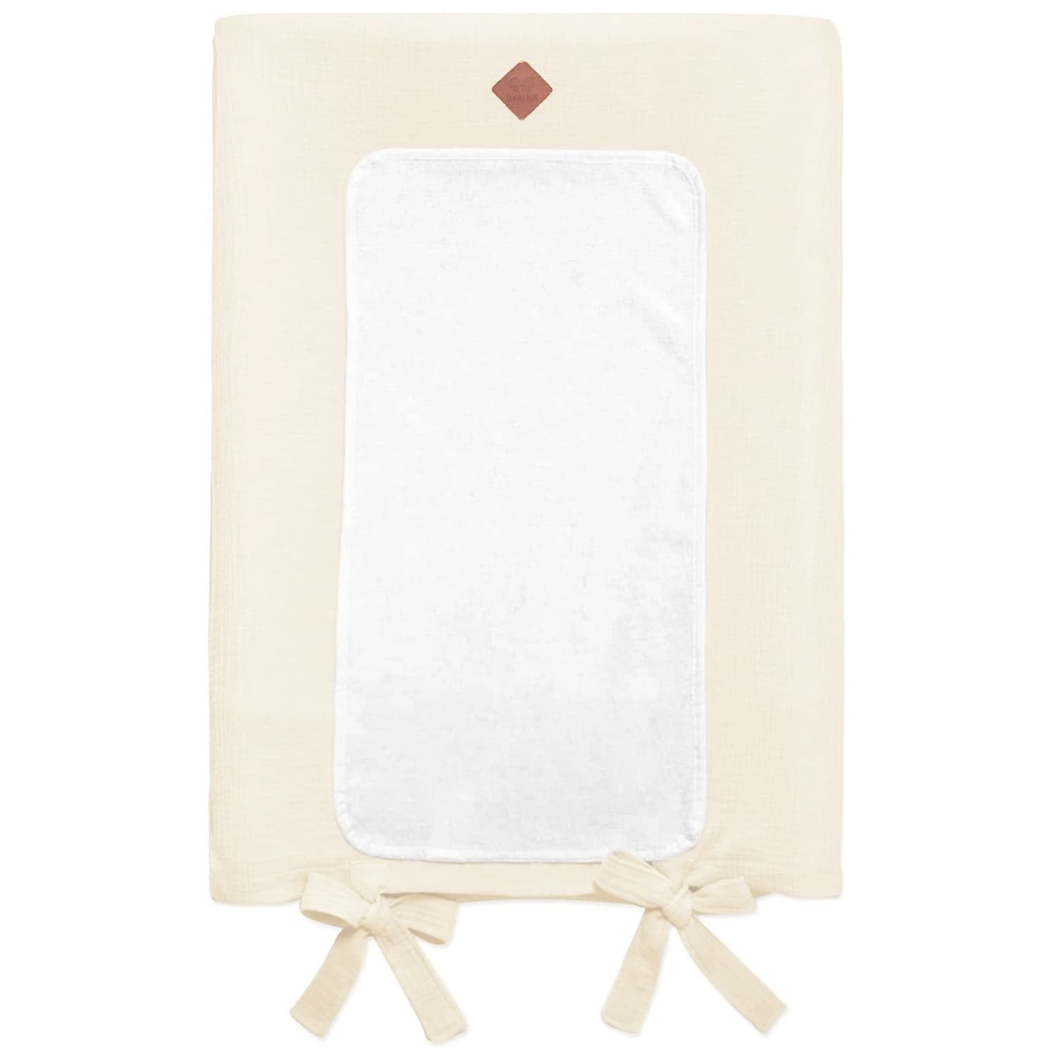 DOMIVA Housse Matelas à Langer 50x75 Cm – Double Gaze De Coton 100% Naturel, Rayures Élégantes, Oeko-Tex Certifié