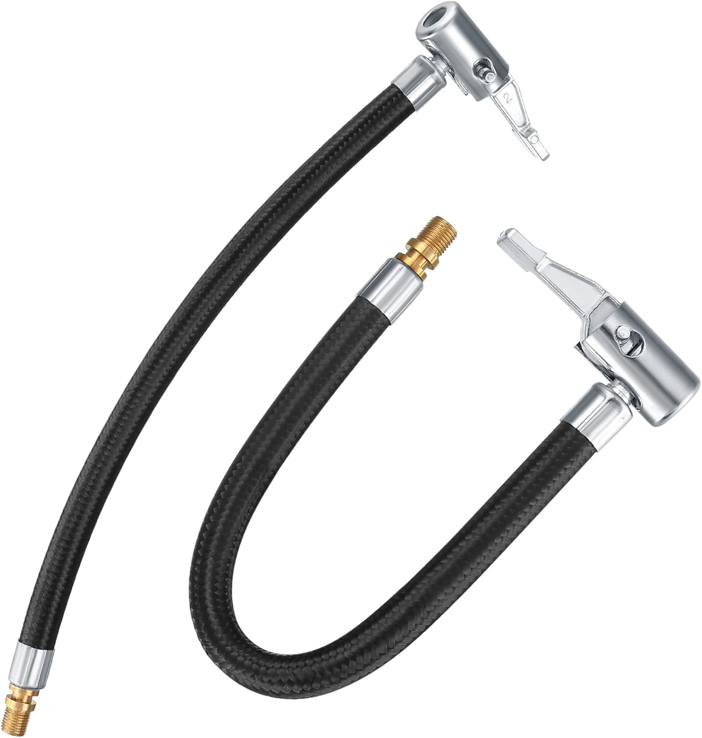 Wąż do pompowania opon (2 sztuki), wąż 30 cm do dętki rowerowej, adapter do opon samochodowych, guma do pompowania.