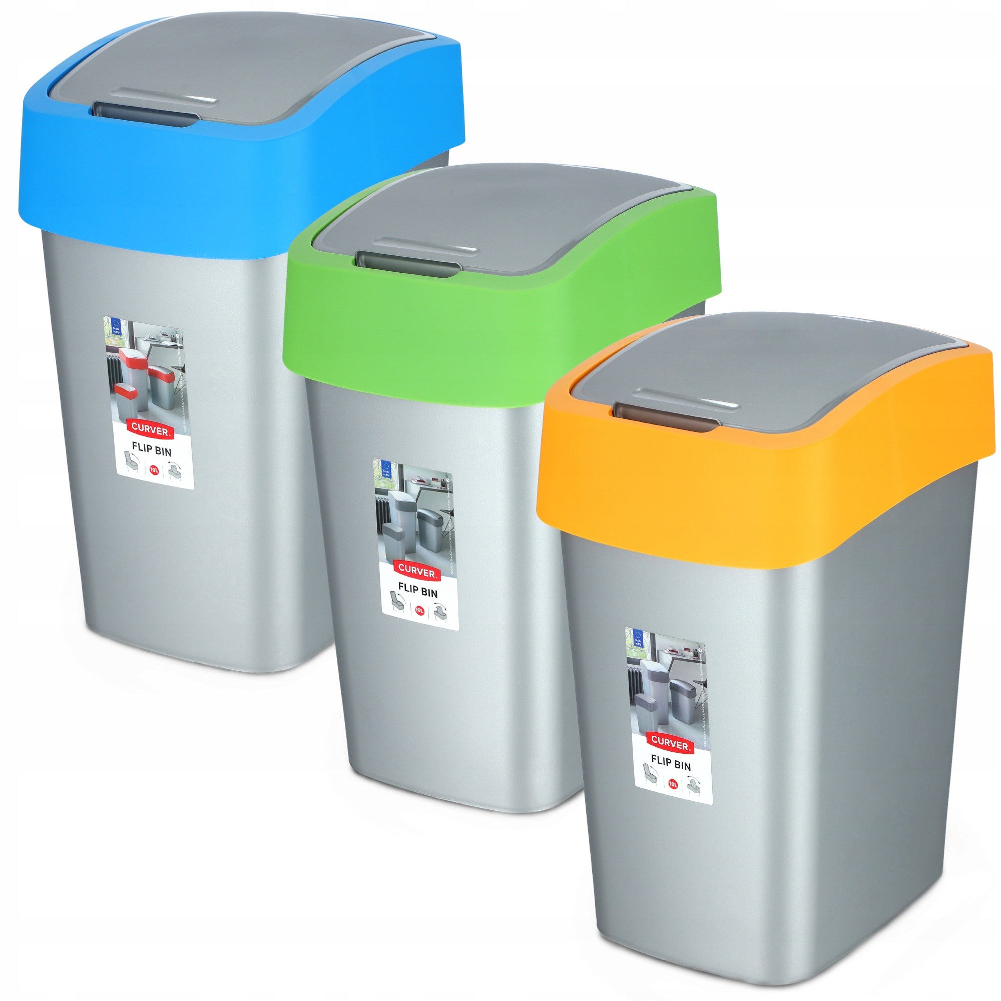 CURVER KOSZ NA ŚMIECI POJEMNIK 3x10L DO SEGREGACJI