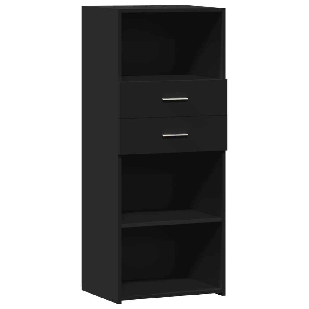 Buffet Bas Noir 102x33x75 Cm - Bois D'ingénierie - Portes Affleurantes - Rangement Pratique Pour Salon Ou Salle à Manger - 3