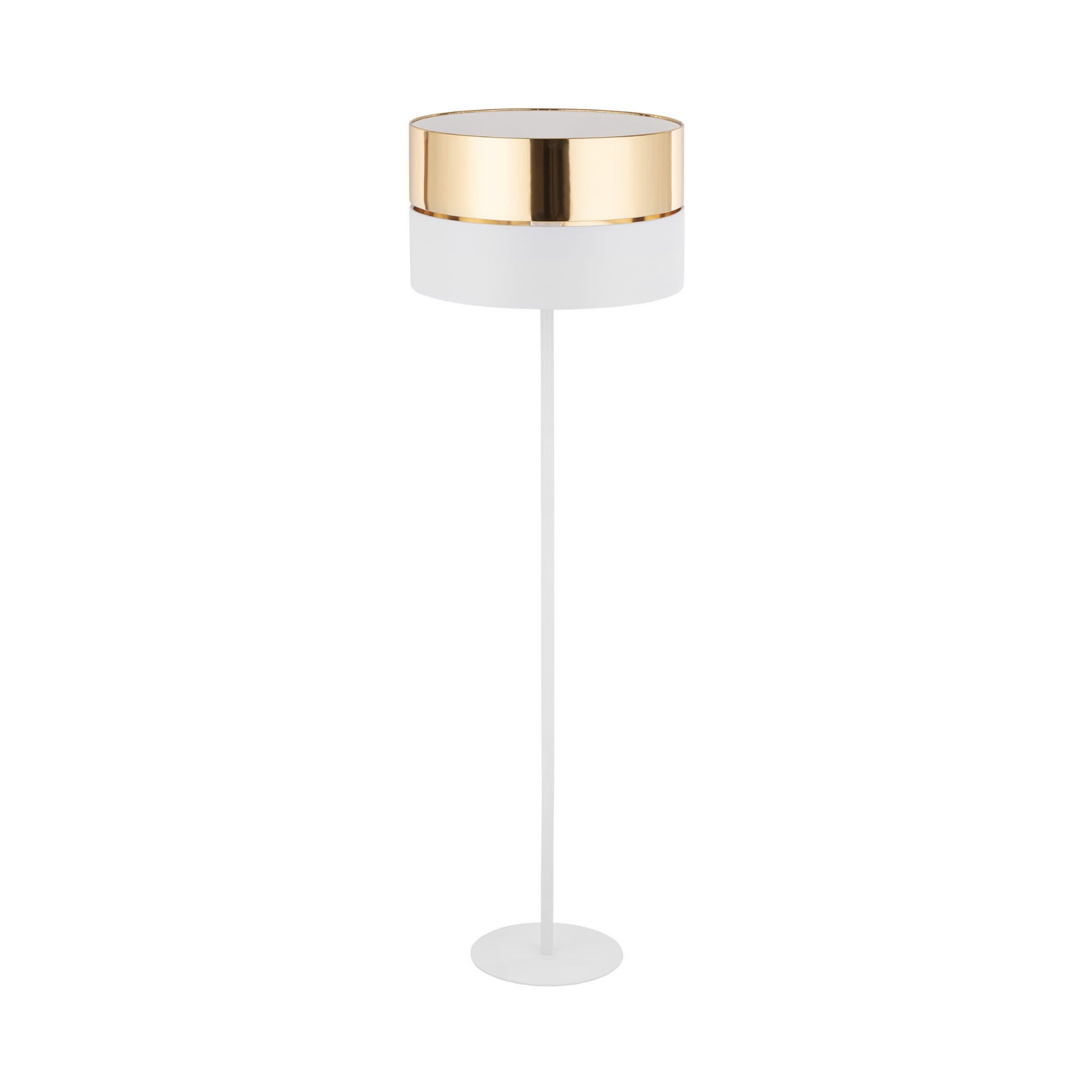 Lampa podłogowa stojąca Hilton biało-złota 1xE27x15W wym: 159 x 50 x 50 cm metal TK Lighting