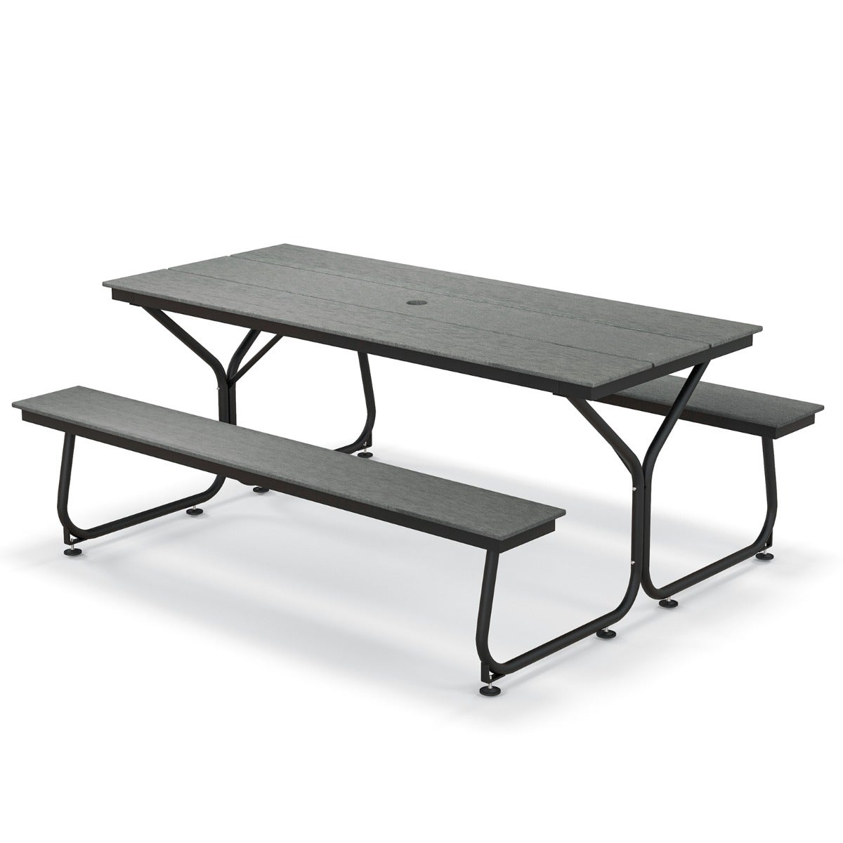 Conjunto Mesa 2 Bancos Picnic 8 Adultos Metal HDPE Jardín Patio Camping ...
