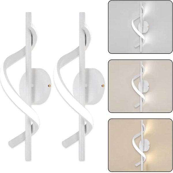 Kinkiet LED 12W - Designerska lampa wewnętrzna do schodów, korytarzy, sypialni - 2700K/4000K/6000K, Niskie zużycie energii - Biały - 2 sztuki