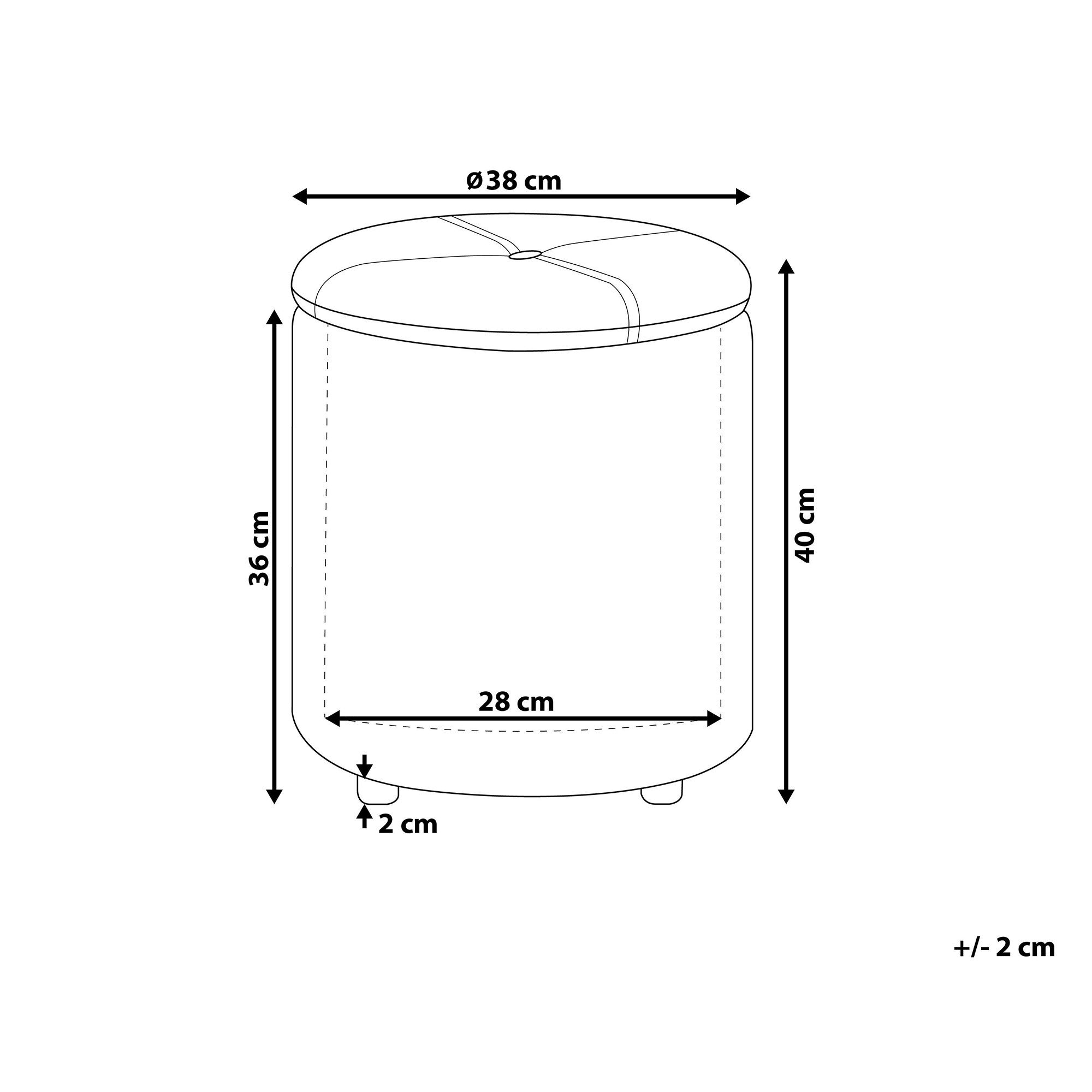 Pouf de rangement MARYLAND Cuir PU Blanc - 3