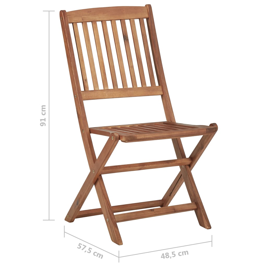 Chaises pliables de jardin 6 pcs Bois d'acacia solide - 7