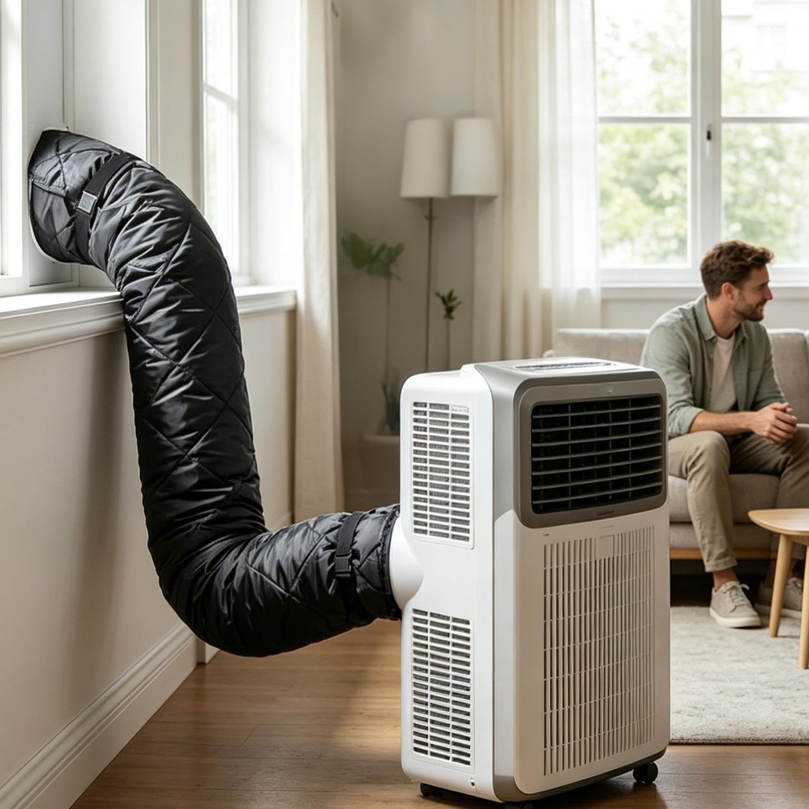 Housse pour tuyau de climatiseur portable | Protecteur Réglable S'adapte À Des TuyauxDe 150x53Cm | Enveloppe Isolante pour Flexible de Climatisation - 5