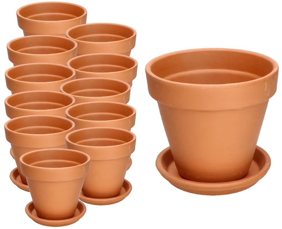 Doniczka glina ceramika terakota podstawka fi 7 - 12 szt. - KOTARBAU