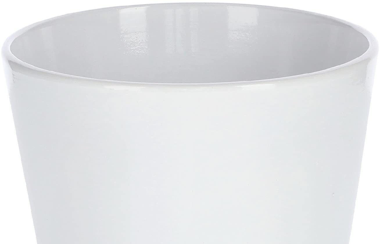 Zestaw 2x doniczka donica osłonka ceramiczna na kwiaty rośliny biała 13 cm - KOTARBAU - 5
