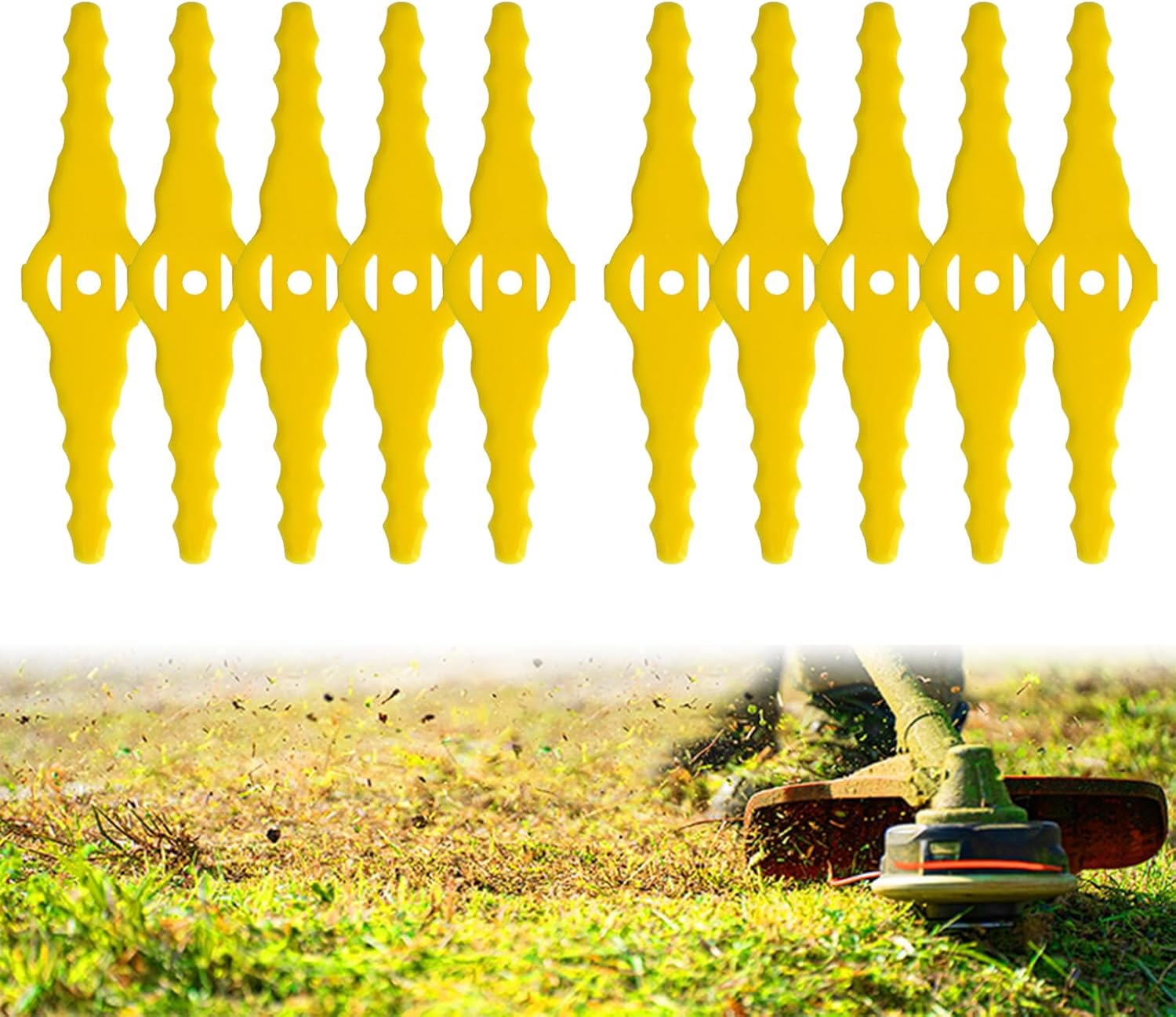 10 sztuk nowych plastikowych ostrzy zamiennych, plastikowe ostrze do przycinania krawędzi, ostrza do kosiarki ogrodowej, akcesoria do kosiarki, ostrze