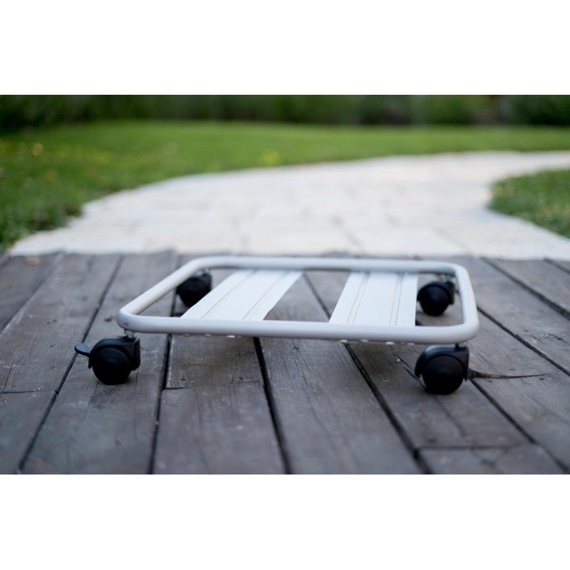 Pollice Verde Carrello Portavaso Quadrato Con Ruote - Tecnokit - Acciaio Rinforzato - 33.5x33.5 Cm - Nero - Capacità 70 Kg - Antiruggine Per Esterno