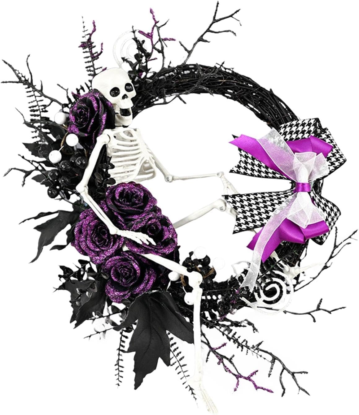 Mroczna Korona Halloween 43*34CM - Dekoracja zewnętrzna do ogrodu i na werandę - Dekoracja na przyjęcie Halloween dla dorosłych