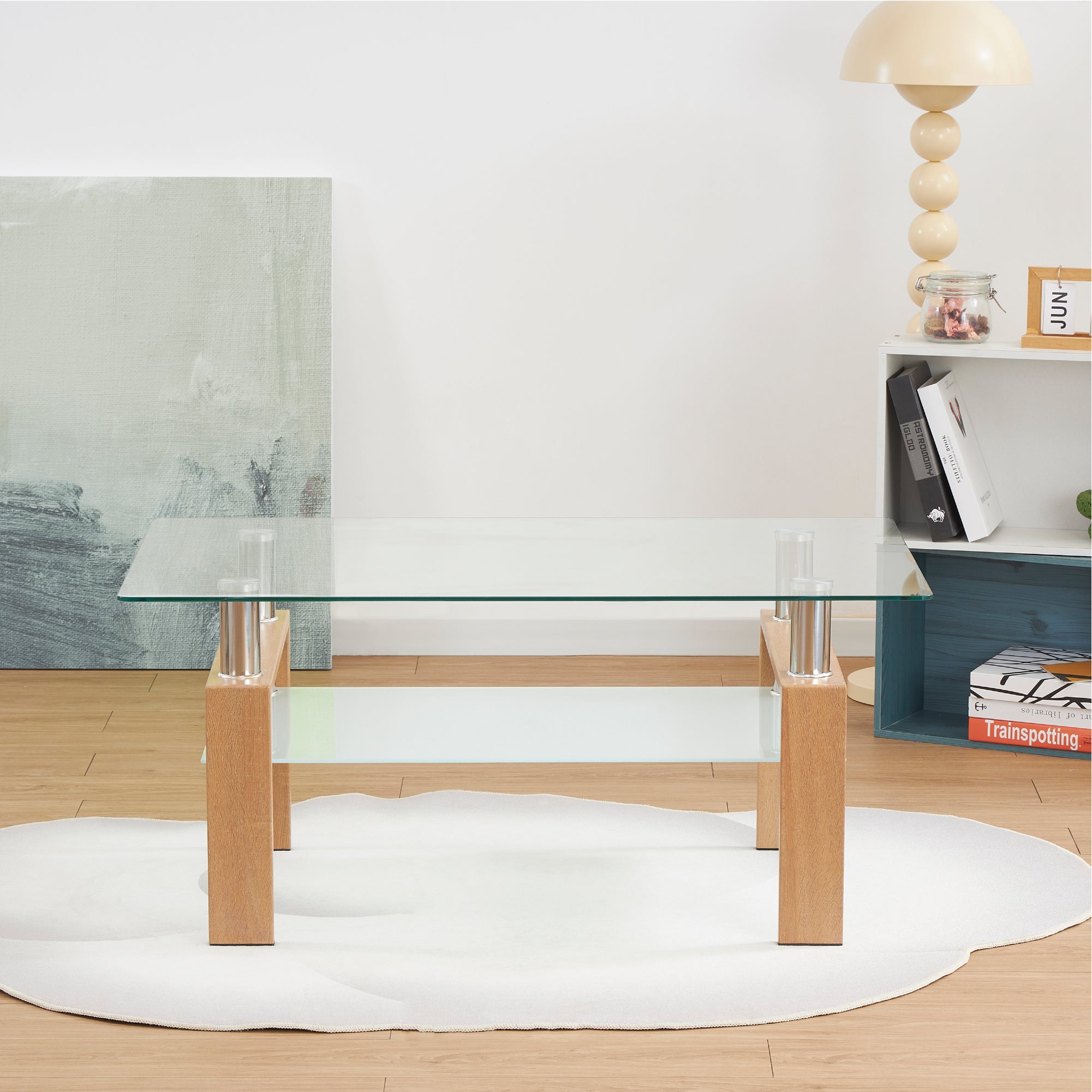 Mesa de Centro Porter 100x60x44cm, Mesa de Café Retangular em Vidro ...