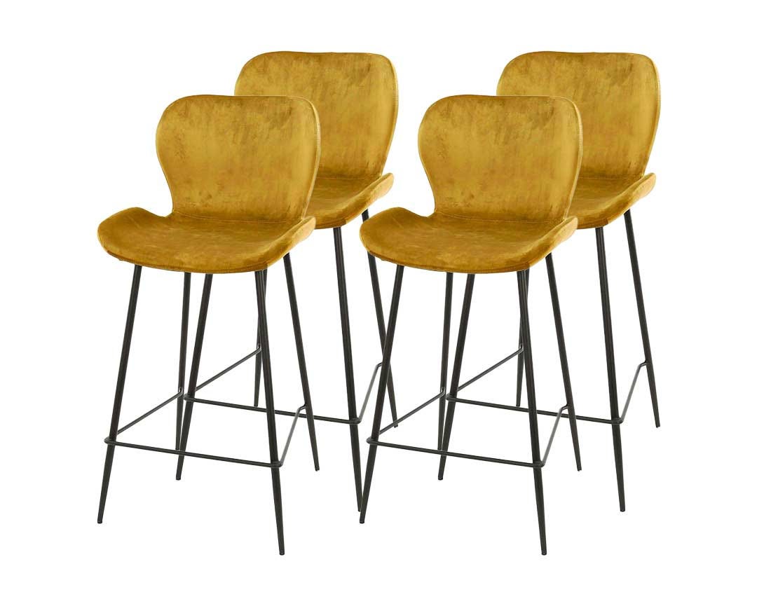 Tabourets de bar Ariana avec accoudoirs en velours Tabourets de bar Ariana avec accoudoirs en velours
