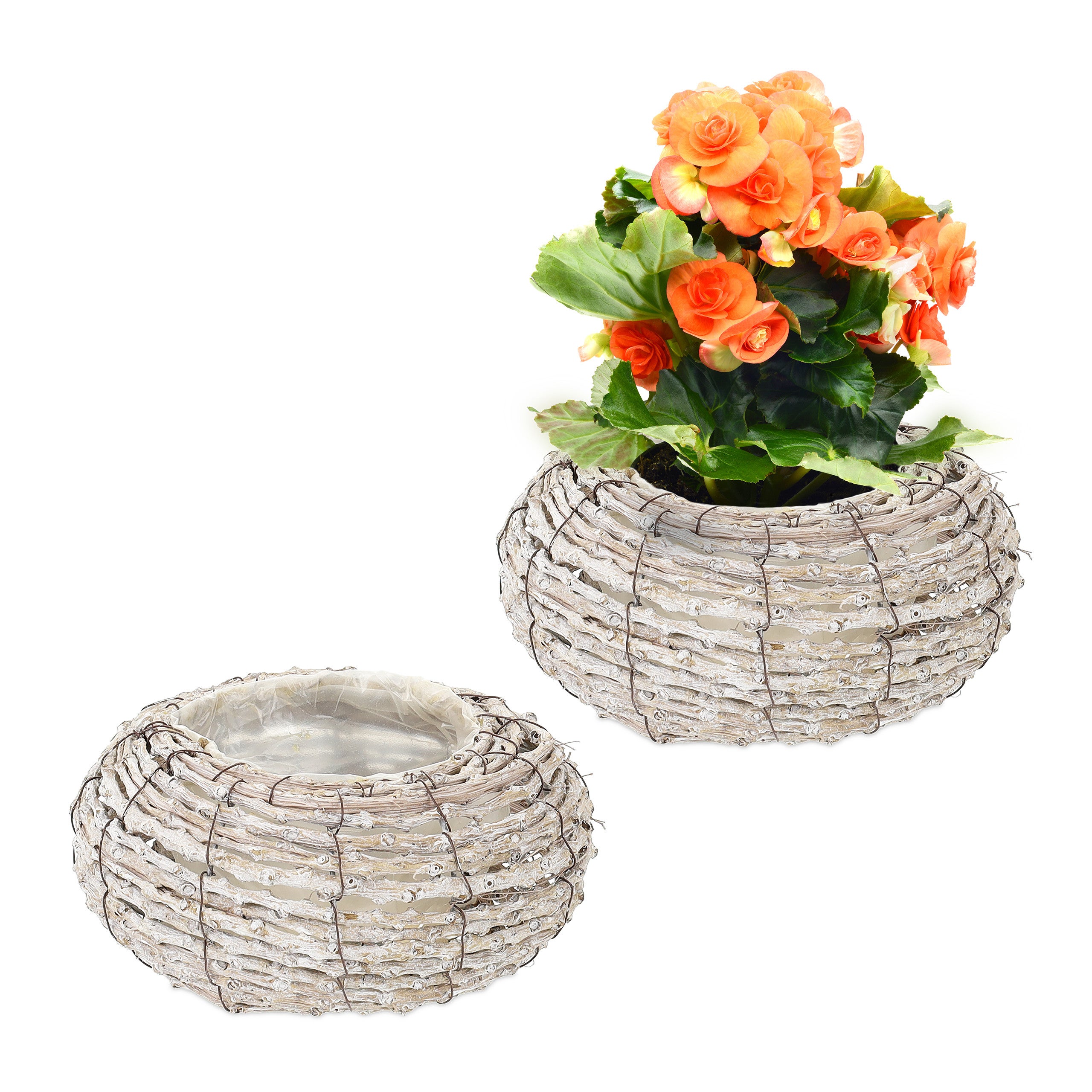 Jardinière rectangulaire en rotin synthétique (lot de 2