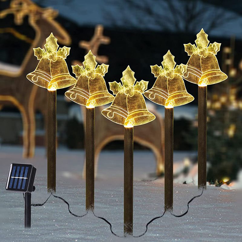 Ozdoby świąteczne, solarne lampki bożonarodzeniowe na paliku, zewnętrzne lampki świąteczne do dekoracji trawnika, patio, ogrodu i podwórka