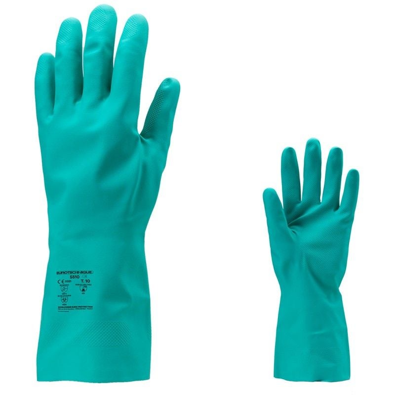 Coverguard - Gants de protection chimique vert en nitrile 5500 épaisseur 0.38 EUROCHEM N5510 (Pack de 10) - Vert - 10 - 3