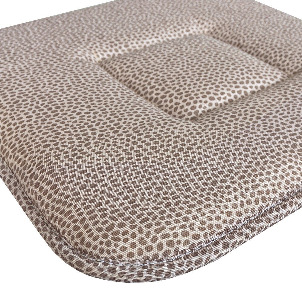 Lot De 4 Coussins De Chaise Coton Avec Des Lacets Lavable Doux Universel Repéré - Marron - 3