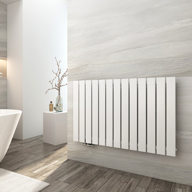 EMKE Grzejnik Stalowy Pojedynczy Poziomy 730W, 63x100,6 cm, 4 bar, do 6 m² – Biały