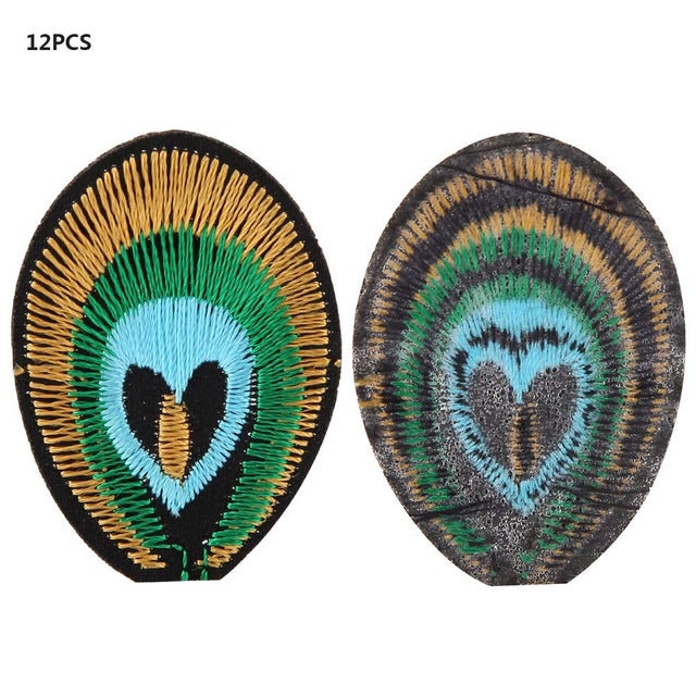 12 pezzi set toppe in tessuto ricamato cucito borsa vestiti applique artigianato fai da te decorazione